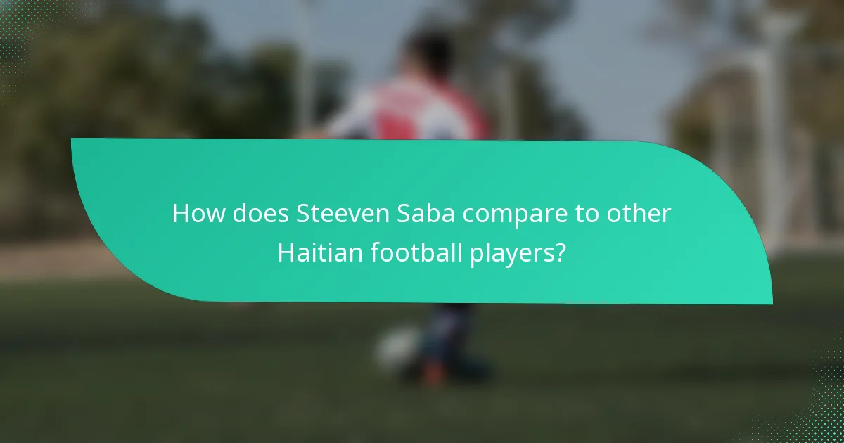 How does Steeven Saba compare to other Haitian football players?