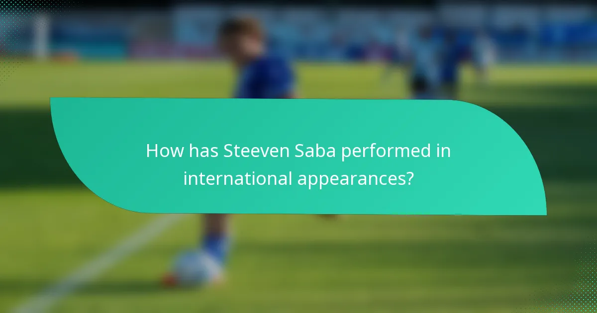 How has Steeven Saba performed in international appearances?
