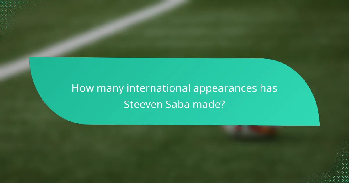 How many international appearances has Steeven Saba made?